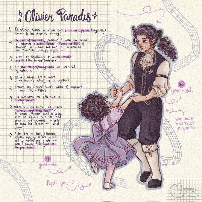 Célestine and her father, Olivier